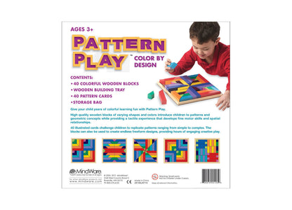 MindWare Pattern Play Colorful Wooden Blocks and Tray Set