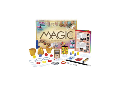 Thames & Kosmos Magic Gold Edition 150 tricks set with golden cups, colorful props and instruction guide