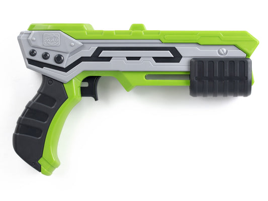 Spinner M.A.D. Thunder Single Shot Blaster in lime green and gray with black grip and trigger mechanism