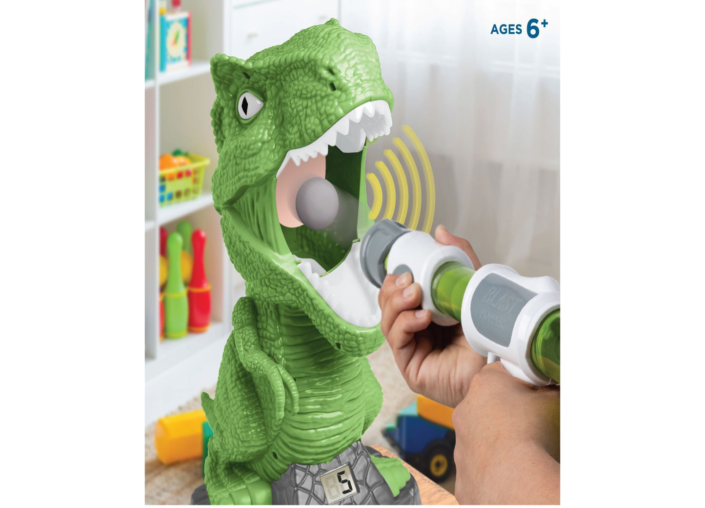 Discovery Kids T-Rex Hungry Feeding Game, Air Launcher Shooting Adventure