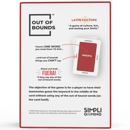 Simpli Gaming: Out of Bounds: Latin Culture - Party Card Game, Ages 13, 4+ Players
