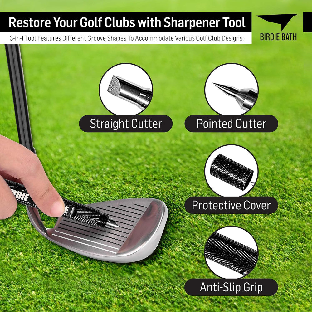 Birdie Golf: Birdie Blade - 3-In-1 Golf Club Groove Sharpener Tool