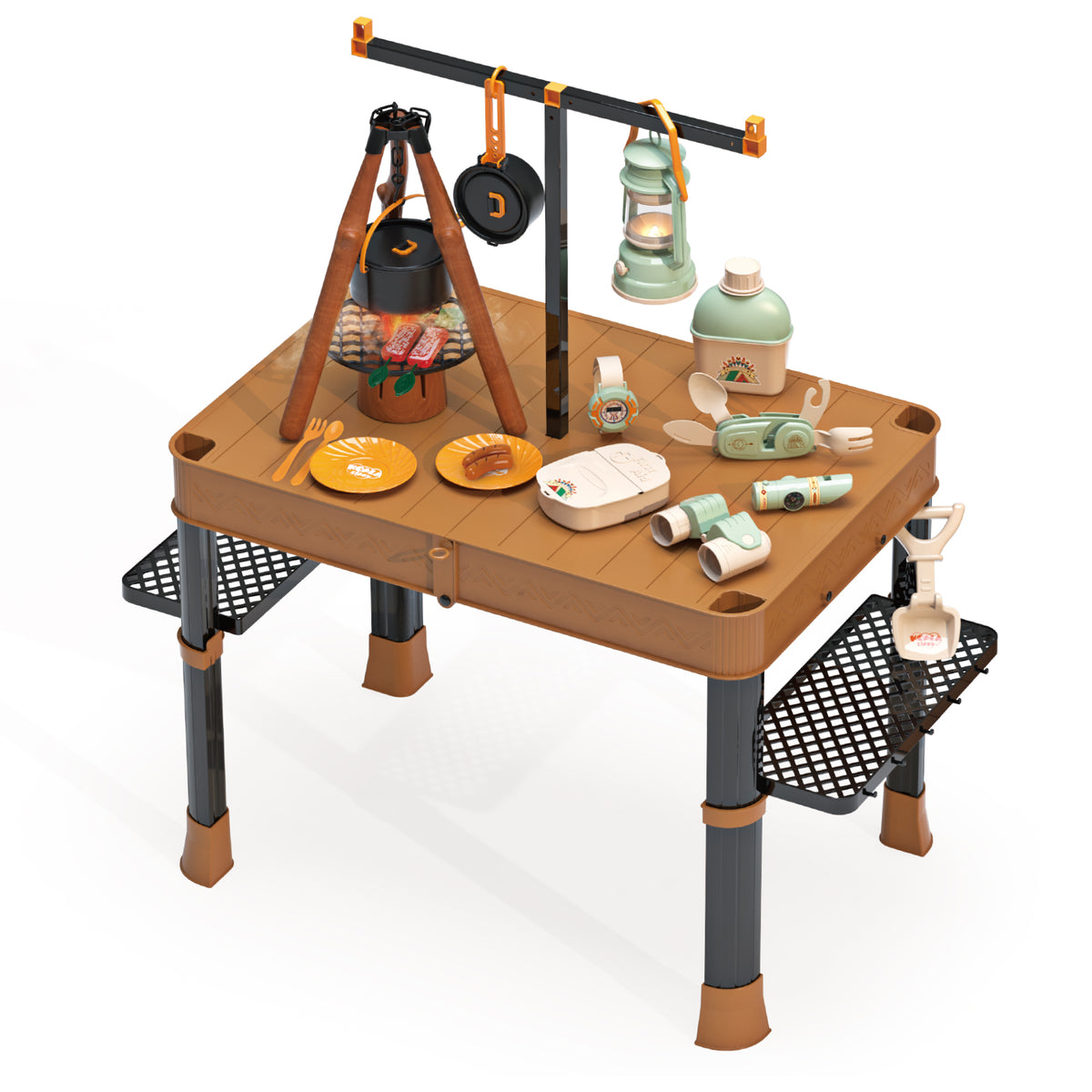 Contixo Kids Camping Playset - 34-Piece Set with 17" Foldable Table Ages 3-8