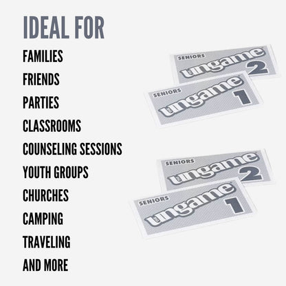 IDEAL FOR FAMILIES FRIENDS PARTIES CLASSROOMS COUNSELING SESSIONS YOUTH GROUPS CHURCHES CAMPING TRAVELING AND MORE
