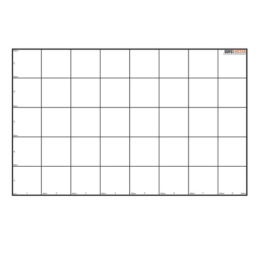 Geyer Instructional Wonder League Robotics Grid Mat, 150cm x 240cm, with labeled grid squares and measurement markings for educational robotics activities