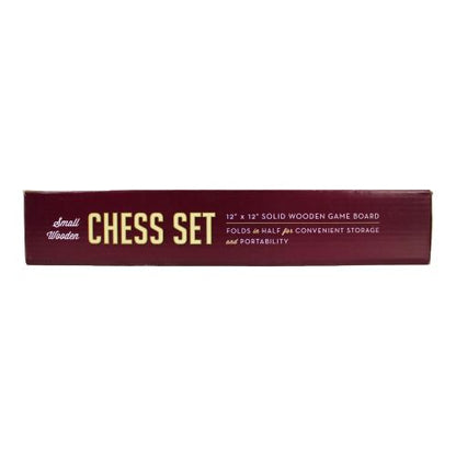 Classic Wooden Chess Set - Travel Friendly 12"x12" Board