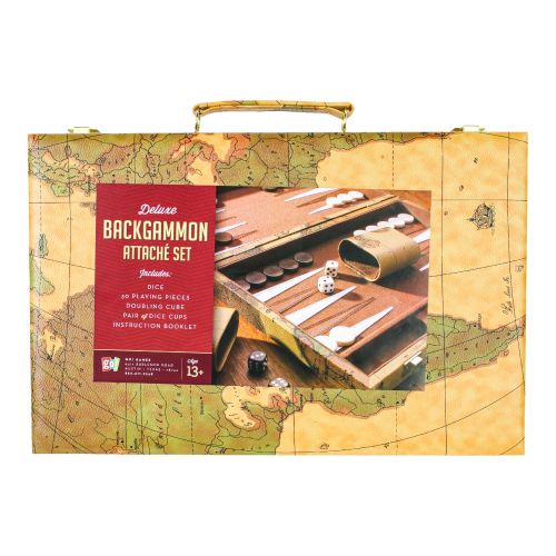 Deluxe Antique Map Backgammon Attache Set by Go! Games