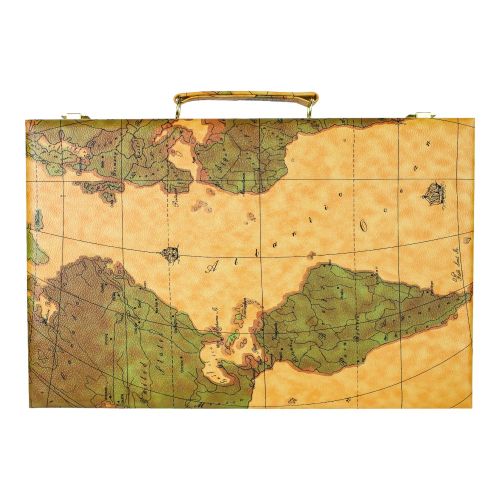 Deluxe Antique Map Backgammon Attache Set by Go! Games