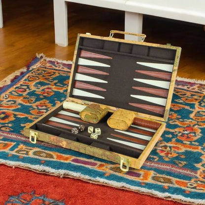 Deluxe Antique Map Backgammon Attache Set by Go! Games