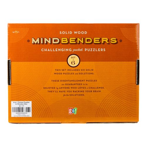 Wooden Pocket MindBenders Puzzles 6-Pack