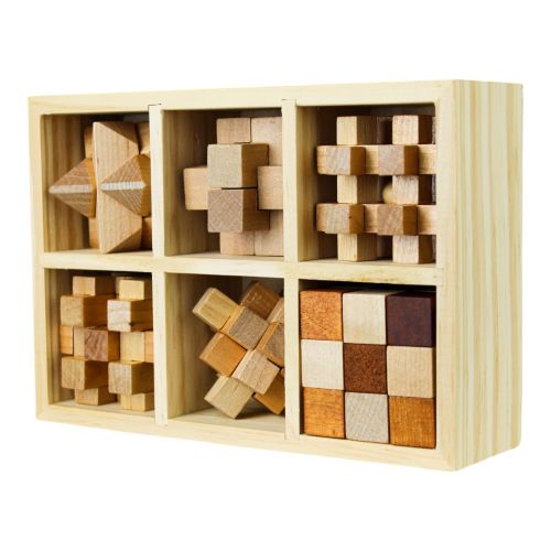 Wooden Pocket MindBenders Puzzles 6-Pack