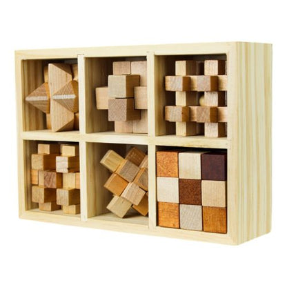 Wooden Pocket MindBenders Puzzles 6-Pack