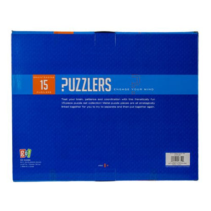 Go! Games Intricate 15-Pack Metal Puzzler Set