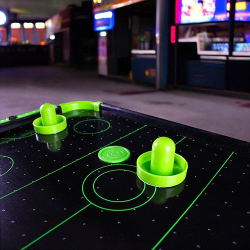 Funtime Gifts Neon Tabletop Air Hockey Game, 20 Inch