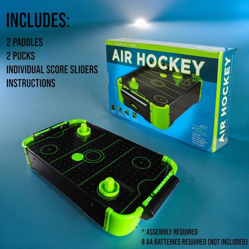 Funtime Gifts Neon Tabletop Air Hockey Game, 20 Inch