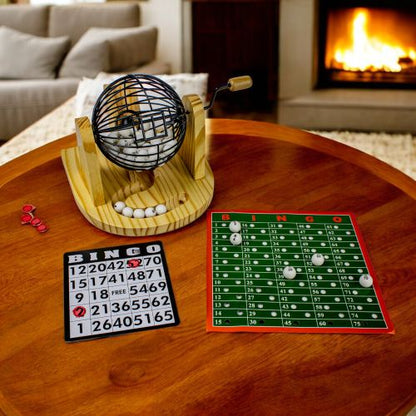 Classic Wooden Bingo Set with Colorful Accessories