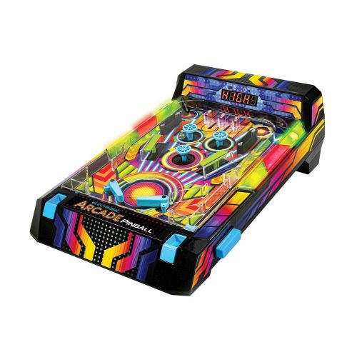 Neon Series Electronic Arcade Pinball Game with LED Lights and Vibrating Bumpers