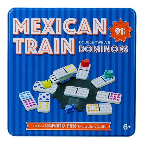 Mexican Train Dominoes in Tin Box