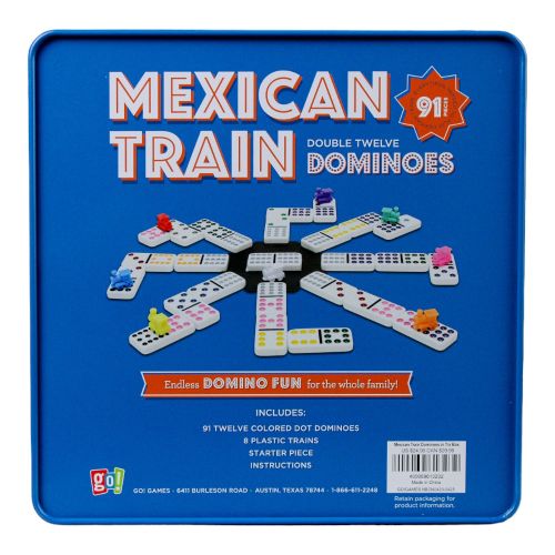 Mexican Train Dominoes in Tin Box