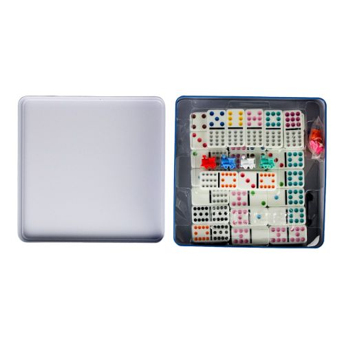 Mexican Train Dominoes in Tin Box