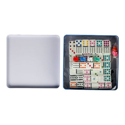 Mexican Train Dominoes in Tin Box