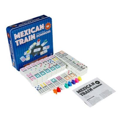 Mexican Train Dominoes in Tin Box