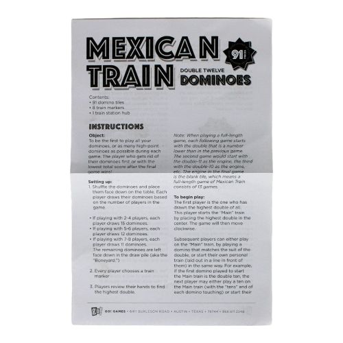 Mexican Train Dominoes in Tin Box