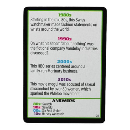 Decades of Trivia Game - Nostalgic Pop Culture Quiz