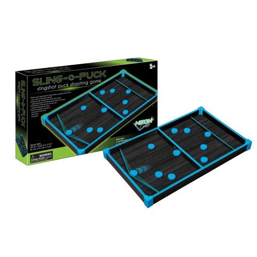 Neon Sling Shot Puck Game for Tabletop Play
