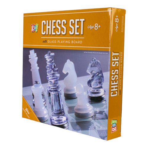 Plastic Chess Set with Glass Chessboard