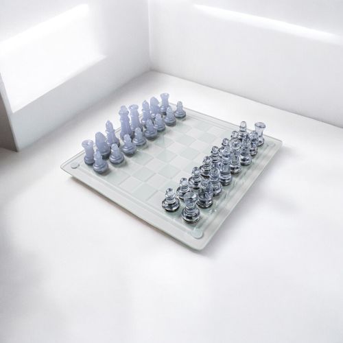 Plastic Chess Set with Glass Chessboard