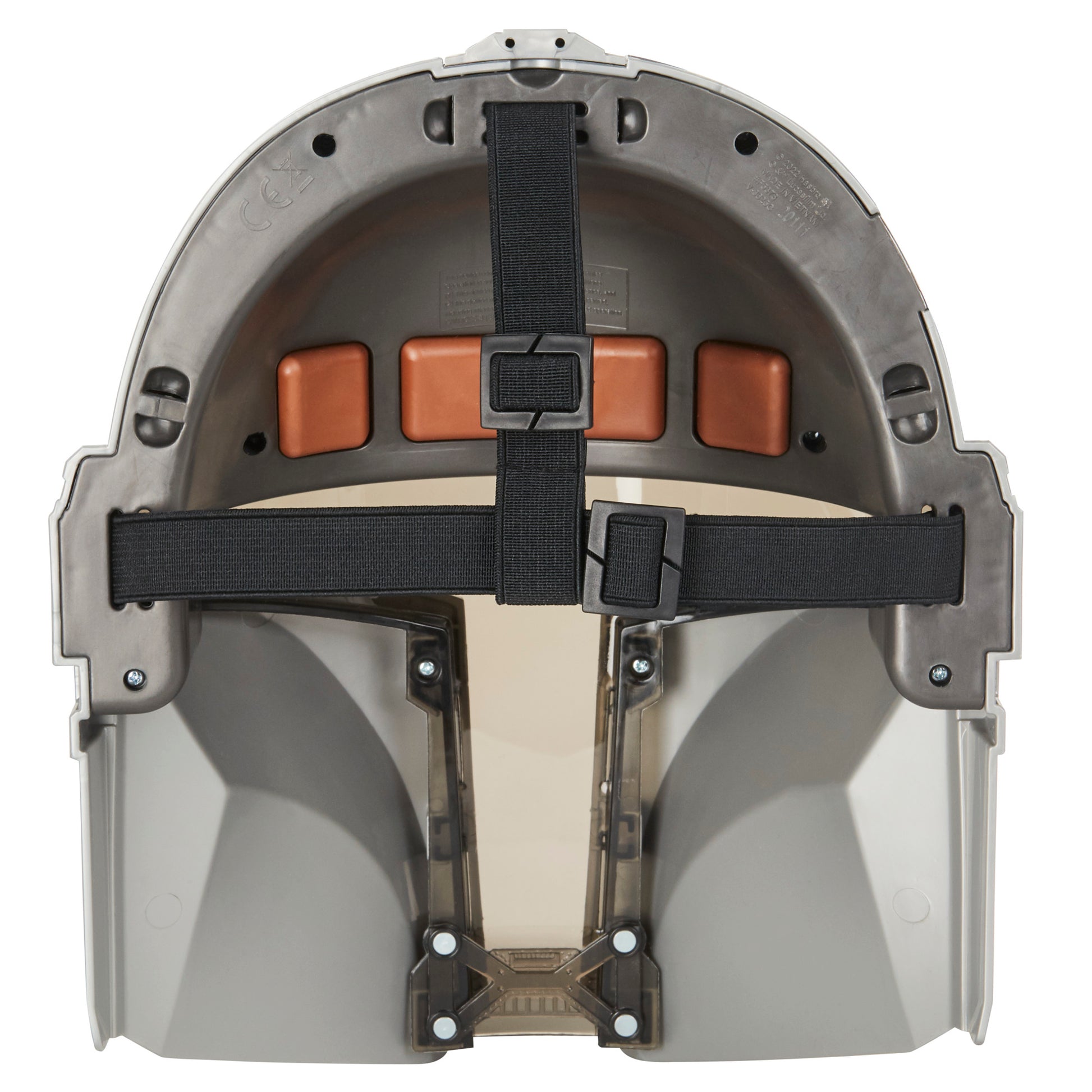 SW Mandalorian Feature Mask with orange accents and adjustable black straps