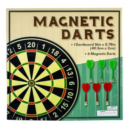 Magnetic Marvel 16-Inch Dartboard with Safe Darts