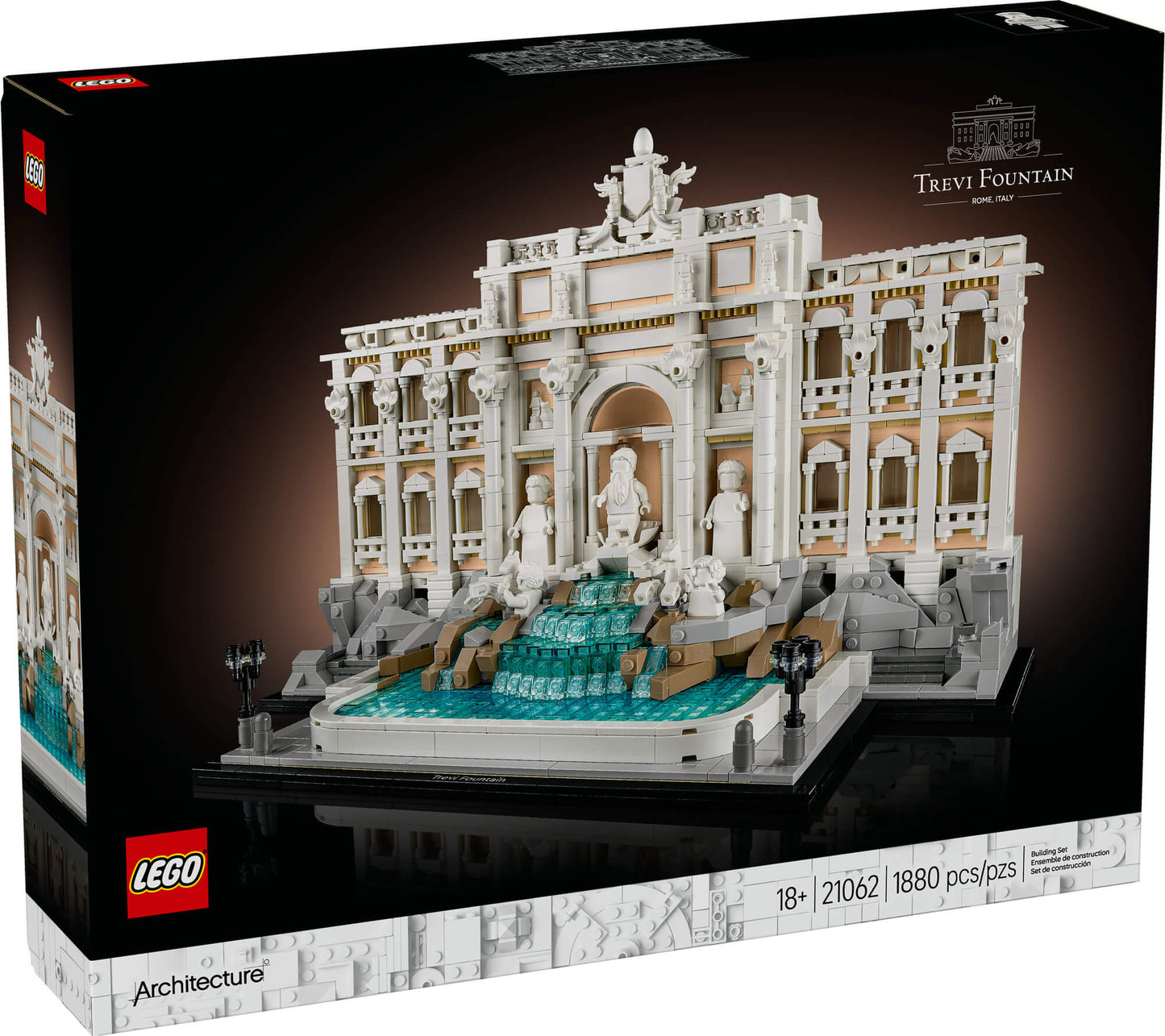 LEGO® Architecture Trevi Fountain Model, Italian Landmark Rome Memorabilia 21062