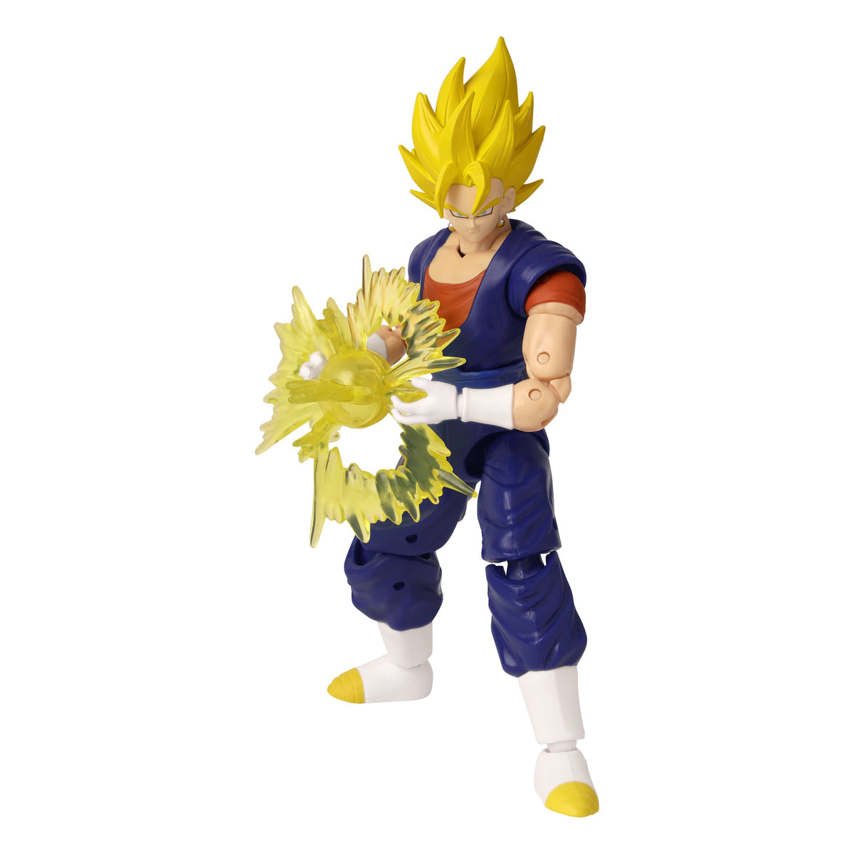 Dragon Ball Super Dragon Stars Super Saiyan Vegito action figure with yellow hair and energy attack pose