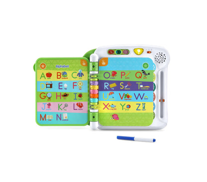 LeapFrog Prep For Preschool Activity Book with alphabet letters, colorful pages, and interactive stylus pen
