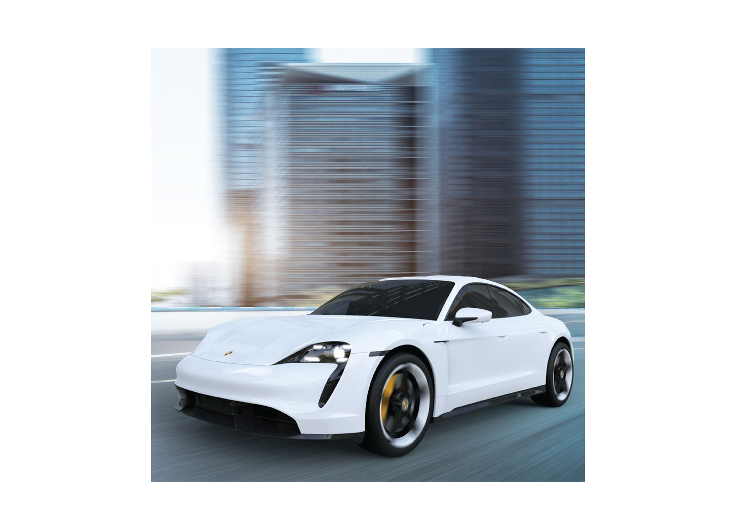 Sharper Image Porsche Taycan Turbo S white remote control electric car
