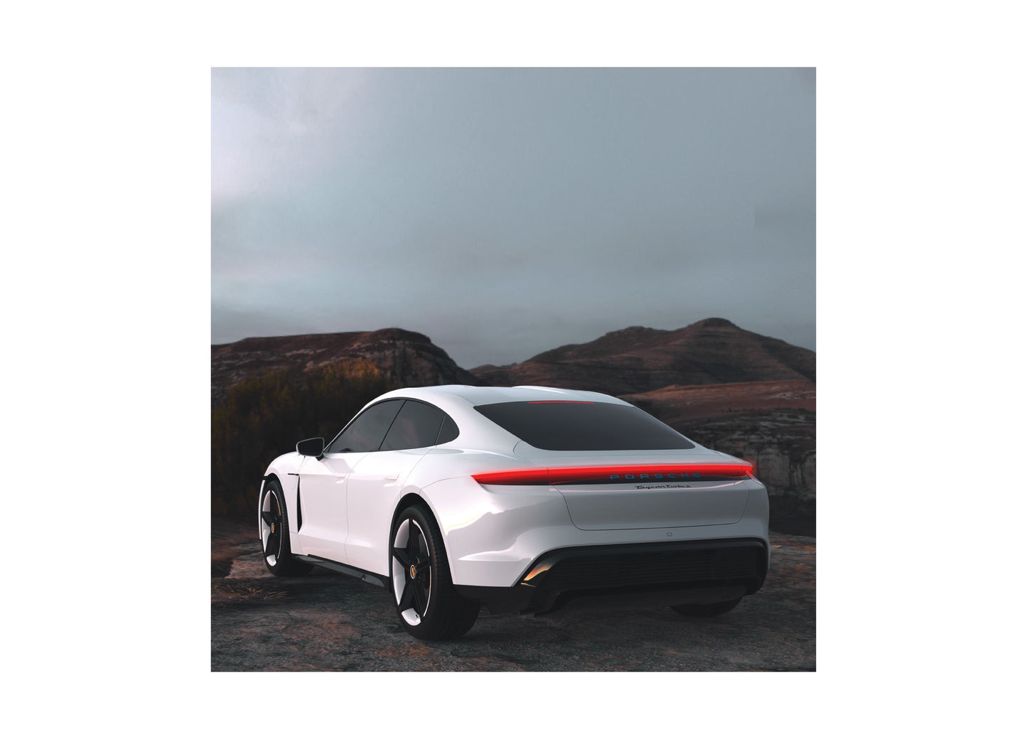 Sharper Image Porsche Taycan Turbo S white remote control electric car