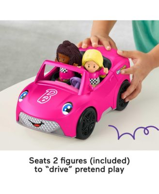 Fisher Price Little People Barbie Convertible Playset in bright pink with two included figures in Barbie-inspired out...