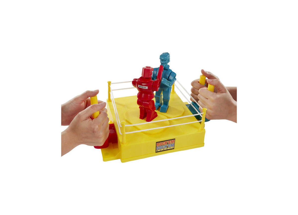 Rock 'Em Sock 'Em Robots Classic Boxing Match Game with red and blue robots in yellow ring