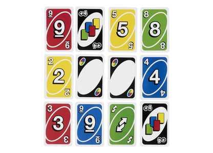 Giant UNO Card Game with oversized cards in red, yellow, blue, and green displayed in a grid layout