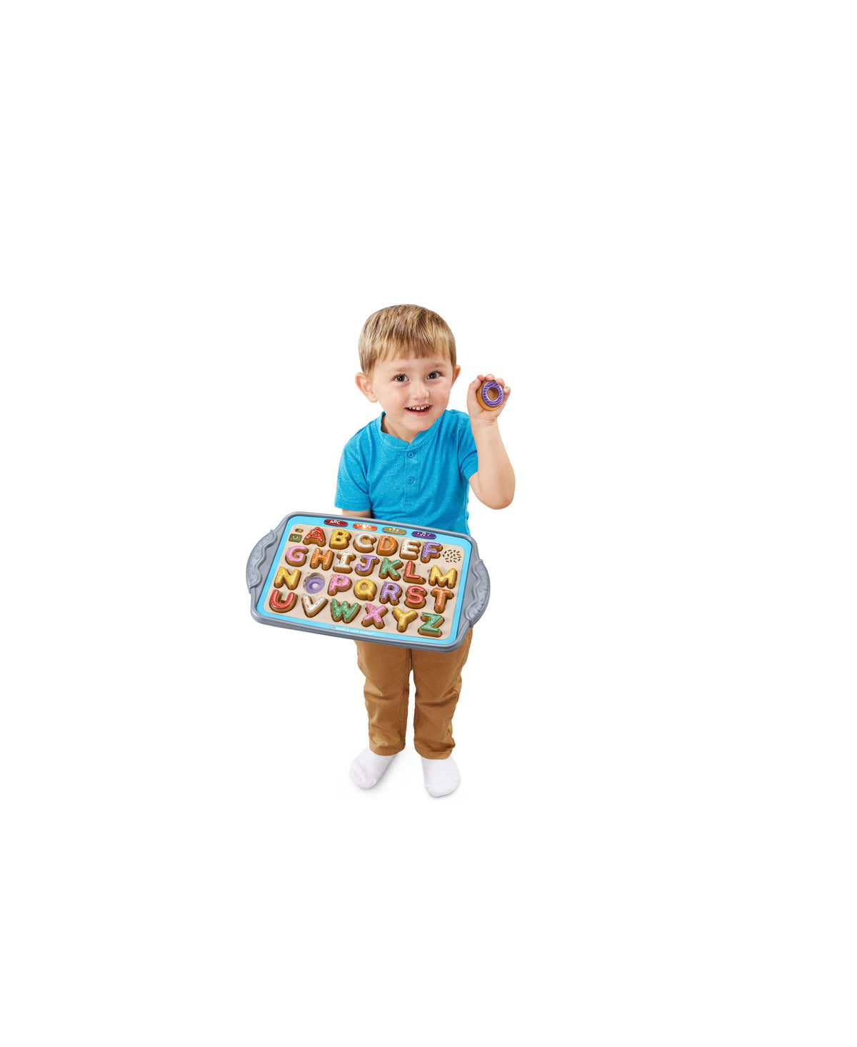 LeapFrog Match & Learn Cookies alphabet toy with colorful letter-shaped pieces and blue tray