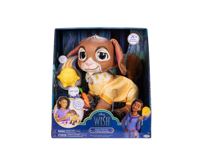 Disney Wish Magical Moving and Talking Valentino Star Large Doll in packaging, brown dog character wearing yellow outfit with star accessories