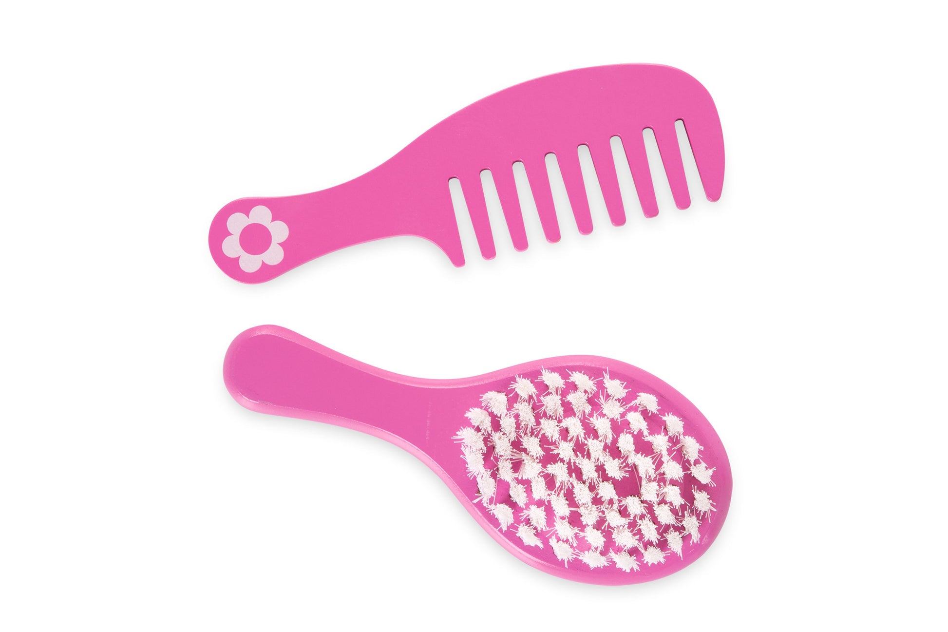Melissa & Doug Beauty Salon Play Set pink brush and comb with flower design