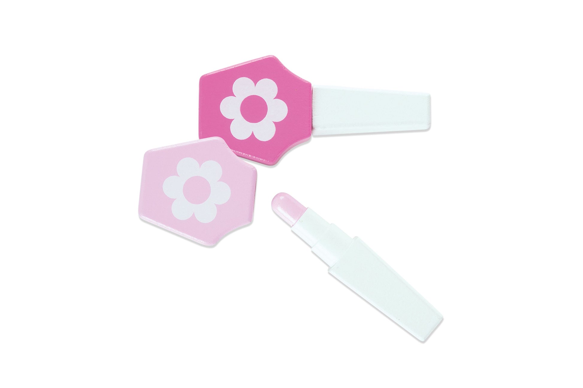 Melissa & Doug Beauty Salon Play Set with pink and white flower-themed accessories