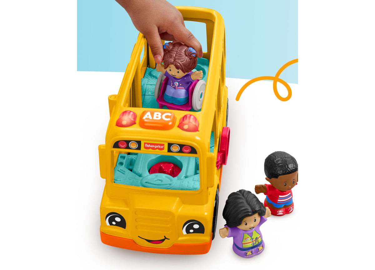 Yellow Little Pal Interactive Musical School Bus with colorful figures and ABC design