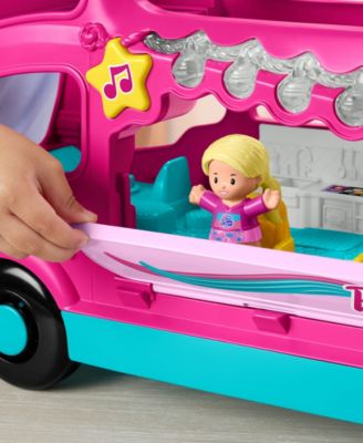 Fisher-Price Little People Barbie Little Dreamcamper RV Playset with Music Lights 2 Figures