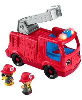 Toys R Us Gigantic Fire Engine Playset in bright red with gray ladder, includes two firefighter figures