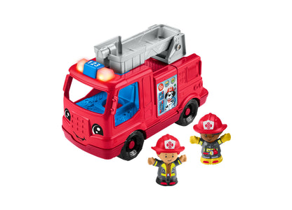 Toys R Us Gigantic Fire Engine Playset in bright red with two firefighter figures wearing red helmets