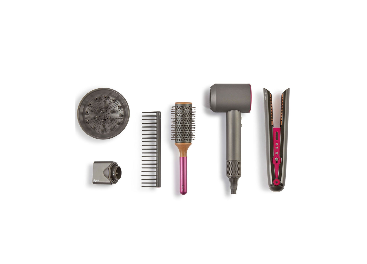 Dyson Style Set toy hair styling tools with brush, comb, straightener and dryer